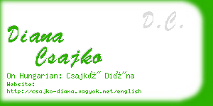 diana csajko business card